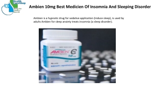 Ambien 10mg Best Medicien Of Insomnia And Sleeping Disorder