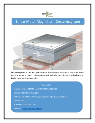 Linear Motor Magnetics | Dextermag.com