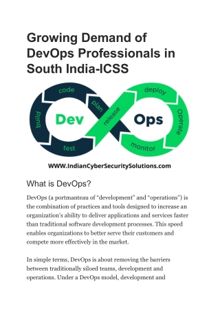 Growing Demand of DevOps Professionals in South India