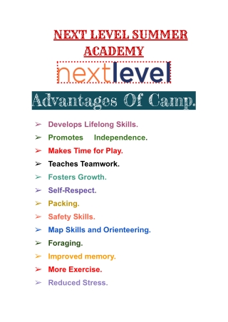 Article 3 JUNE - NEXT LEVEL SUMMER ACADEMY