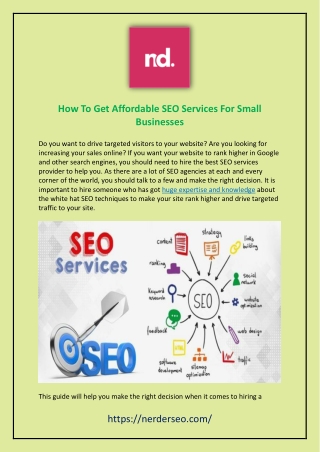 How To Get Affordable SEO Services For Small Businesses