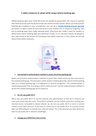 5 safety measures to adopt while using a phone banking app