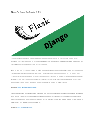 Django Vs Flask which is better in 2021