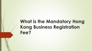 What is the Mandatory Hong Kong Business Registration Fee?