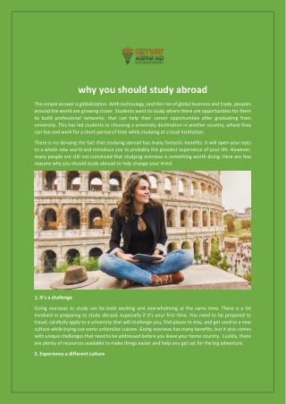 why you should study abroad