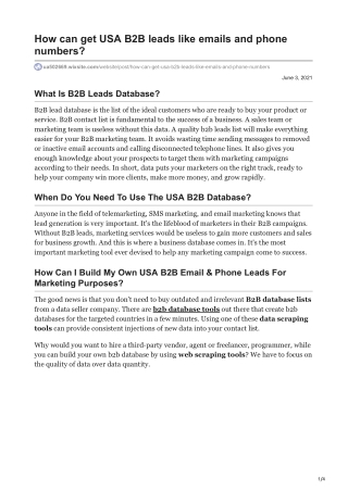 How can collect USA B2B leads database?