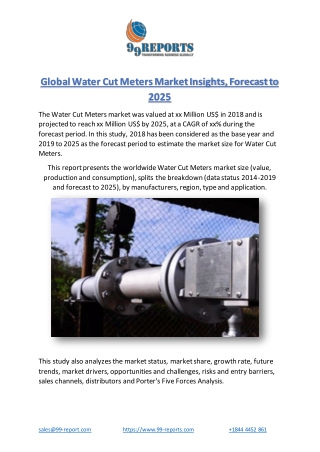 Global Water Cut Meters Market Insights, Forecast to 2025