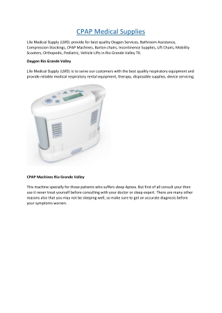 CPAP Medical Supplies