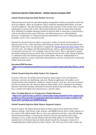 Chemical Injection Skids Market - Global Industry Analysis 2027