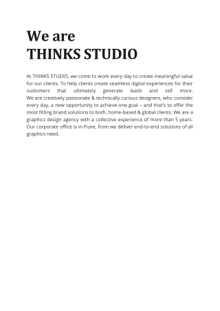 Thinks Studio | Digital Brochure