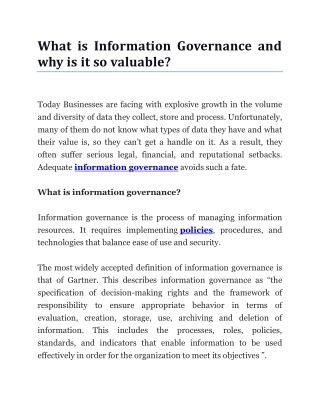 What is Information Governance and why is it so valuable.docx