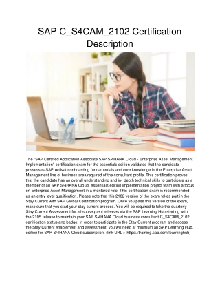 SAP C_S4CAM_2102 Certification Description
