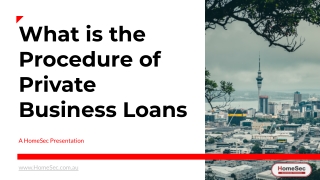 What is The Procedure of Private Business Loans