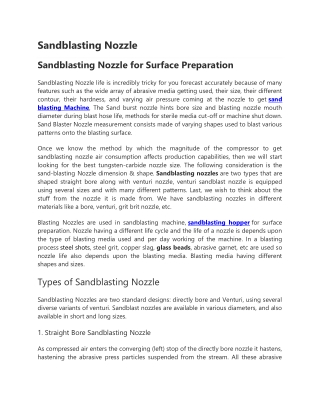 Sandblasting Nozzle | Sand Blasting Nozzle Manufacturer, Supplier, Price