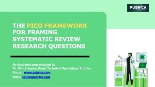 PICO framework for framing systematic review research questions – Pubrica