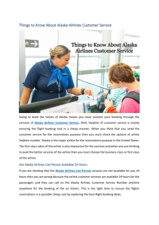 Things to Know About Alaska Airlines Customer Service