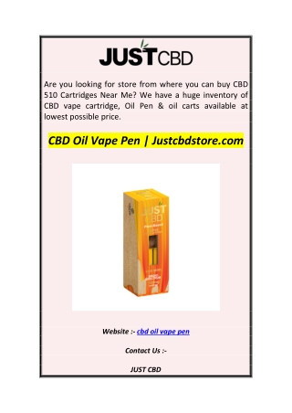 CBD Oil Vape Pen  Justcbdstore.com