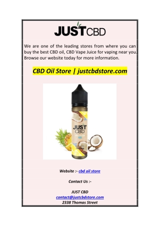 CBD Oil Store  justcbdstore.com