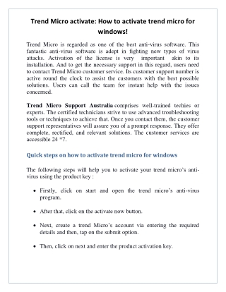 Trend Micro activate: How to activate trend micro for windows!