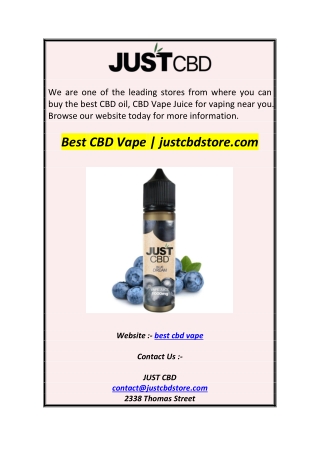 Best CBD Vape  justcbdstore.com