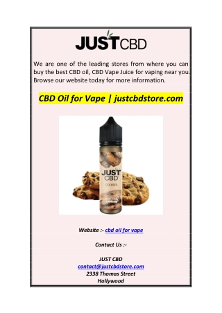 CBD Oil for Vape  justcbdstore.com