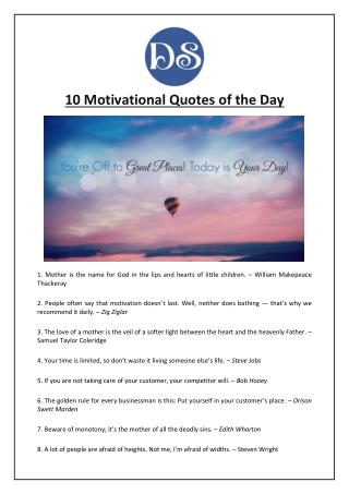 10 Motivational Quotes of the Day