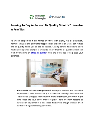 Looking To Buy An Indoor Air Quality Monitor Here Are A Few Tips