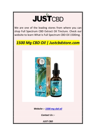 1500 Mg CBD Oil  Justcbdstore.com