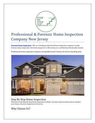 Forensic home inspection