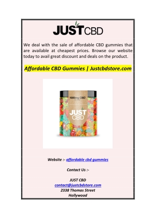 Affordable CBD Gummies  Justcbdstore.com