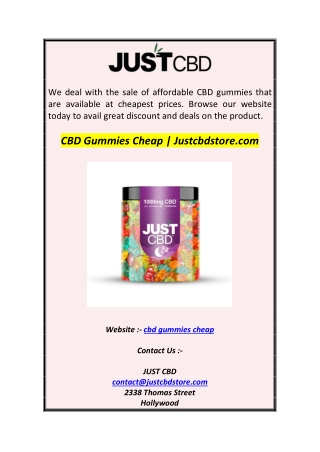 CBD Gummies Cheap  Justcbdstore.com