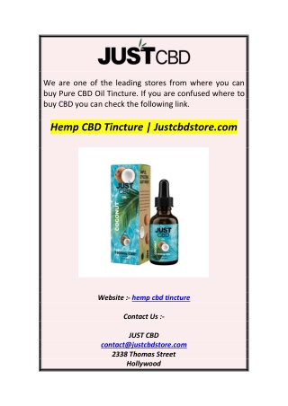 Hemp CBD Tincture  Justcbdstore.com