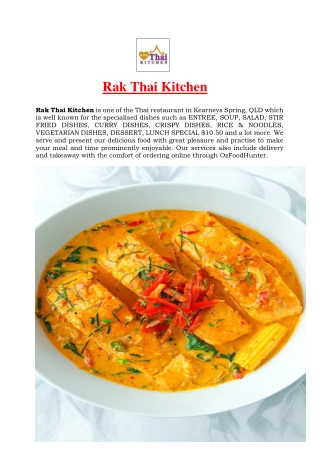 5% Off - Rak Thai Kitchen Kearneys Spring Menu, QLD