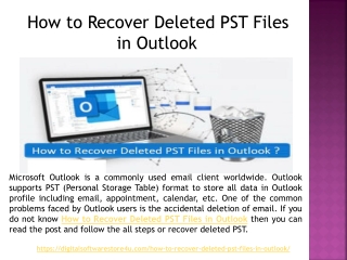 How to Recover Deleted PST Files in Outlook