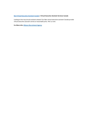 Best virtual executive assistant Canada