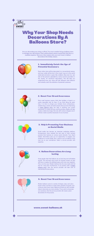 Why Your Shop Needs Decorations By A Balloons Store