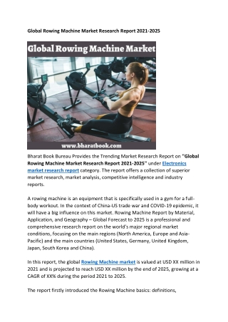 Global Rowing Machine Market Research Report 2021-2025