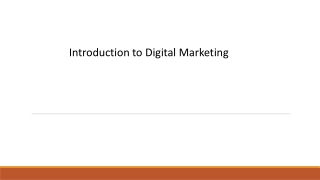 Introduction to Digital Marketing
