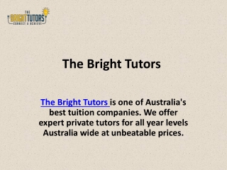 Best Tutor For You in Sydney - The Bright Tutors