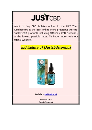 cbd isolate ukJustcbdstore.uk1