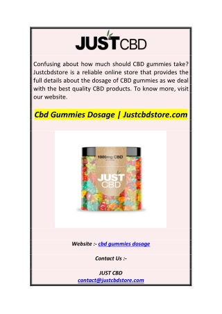 Cbd Gummies Dosage  Justcbdstore1