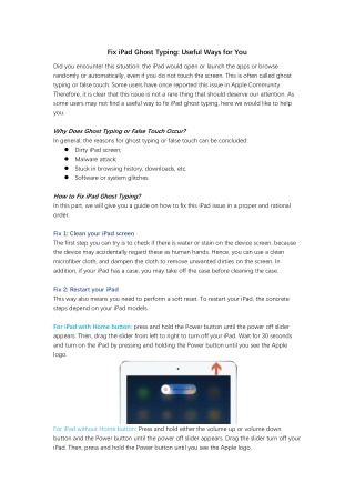 How to Fix iPad Ghost Typing