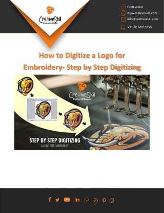 How To Digitize a Logo For Embroidery Design Online By Cre8iveskill