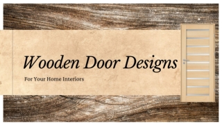 Wooden Door Designs