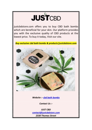 Buy exclusive cbd bath bombs & productsjustcbdstore.com