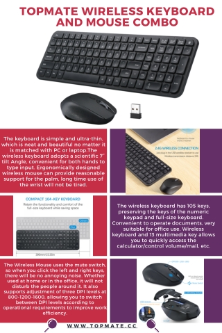 TopMate Ultra Slim Wireless Keyboard and Mouse Combo.