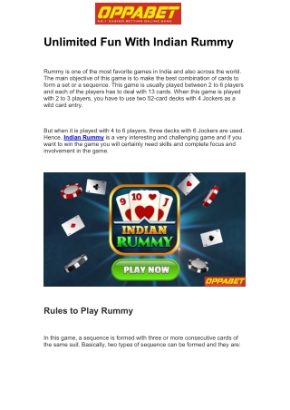 Unlimited Fun With Indian Rummy