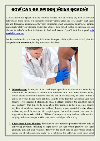 How Can Be Spider Veins Remove