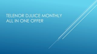 Telenor Monthly Packages All in One Offer