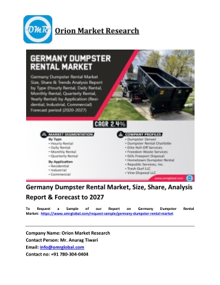 Germany Dumpster Rental Market Trends, Size, Competitive Analysis and Forecast 2
